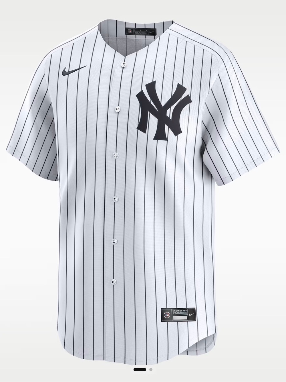 NWT NYY Yankees MLB White Pinstripe Jersey by Nike Standard Fit #2 Derek Jeter